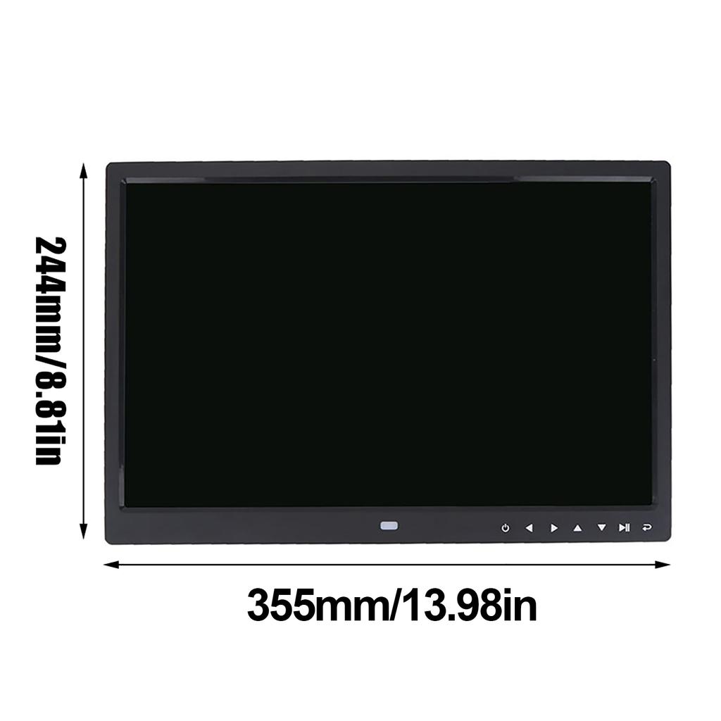 15" HD Экран Сенсорная Кнопка Цифровая Фоторамка Будильник MP3/4 Видеоплеер   Черный