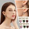 Diamond Studded Bow Heart Earrings With Sweet Temperament And Personality, Super Sparkling Light Luxury Earrings