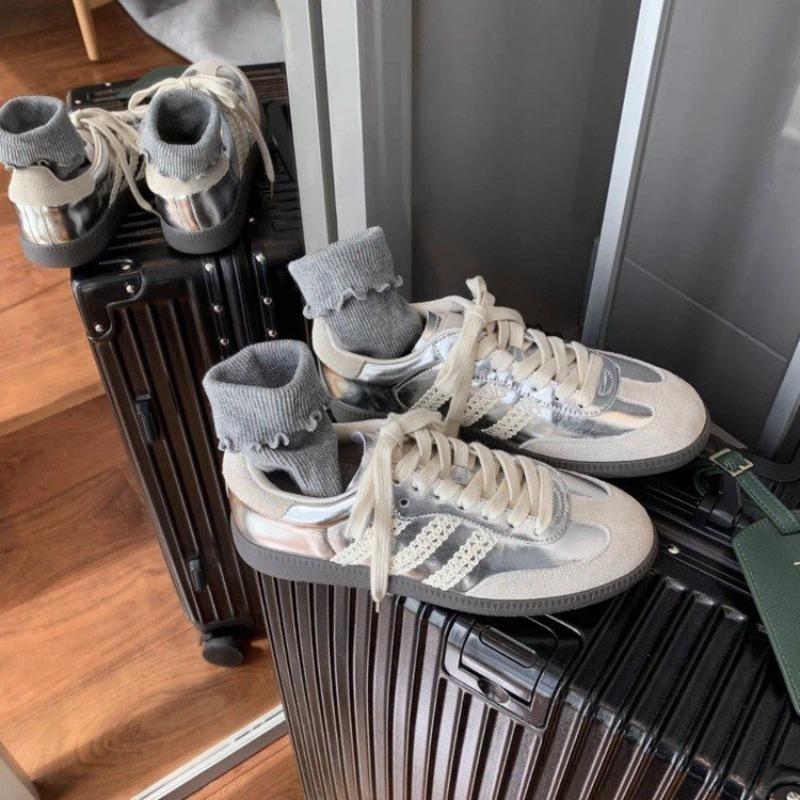 Retro Lace Edged Sneakers Popular In Spring and Autumn German Training Casual Shoes Simple and Minimalist