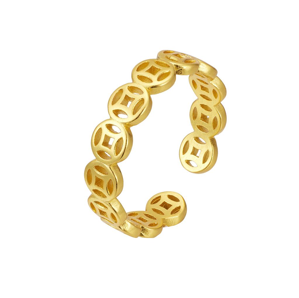 Кольцо из серебряной монеты S925, женское ретро, простое серебряное медное кольцо из монеты, нишевая мода высокого класса