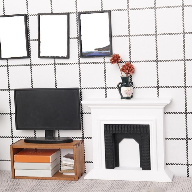 Реалистичные Камины Zakka Реалистичные Камины для Игры в Притворство Модель Игрушки для 1:12 Кукольный домик Декорация для домашней сцены