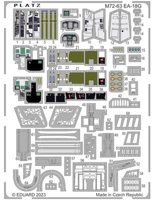 PLATZ US Navy Electronic Warfare Aircraft Growler Etching Parts Пластиковые детали для модели 1/72 EA-18G M72-63