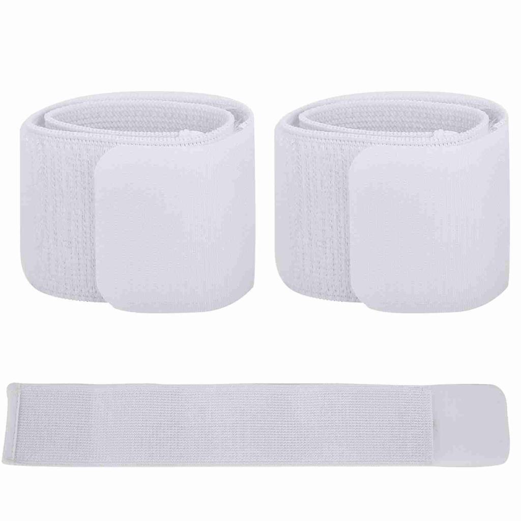 Soccer Shin Guard Fixed Bandage Tape Fastener Shinguard Adjustable Elastic Sports Strap(White)