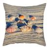Наволочка для подушки с пляжным декором, с принтом натурального пейзажа, морской звезды, раковины, для дома, дивана, 45x45 см