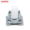 4pcs NAIERDI 10KG Universal Swivel Casters 1" Furniture Wheel Castor White PP Nylon Dual Roller