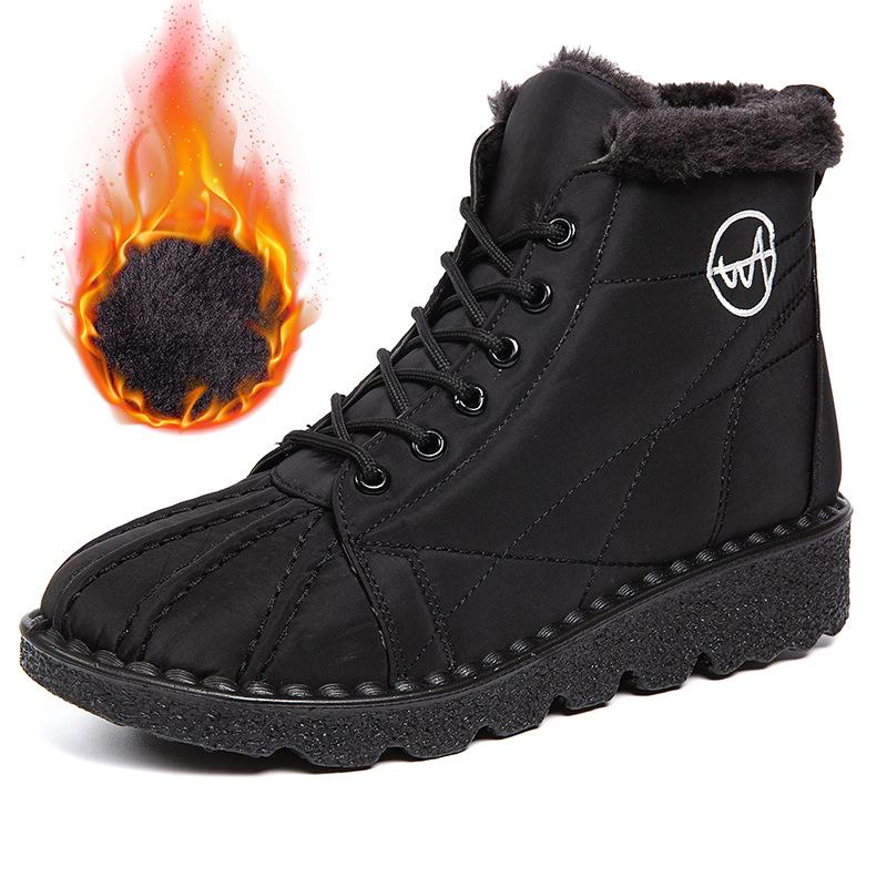 Новые зимние сапоги, водонепроницаемая и нескользящая хлопковая обувь, большие короткие сапоги из утолщенного бархата и теплые ботинки