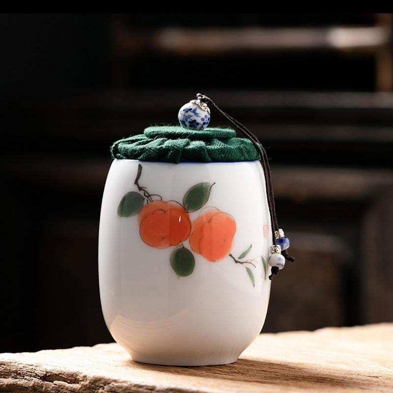 Керамический герметичный чайный компакт-диск, простой, портативный, небольшой, для хранения, японский чайный набор в стиле кунг-фу, влагостойкая банка для чая