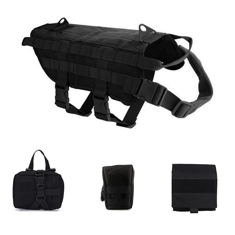 Тактический служебный жилет для собак, уличная военная одежда для собак K9, полицейская упряжь, тренировочные охотничьи жилеты для собак Molle с чехлами
