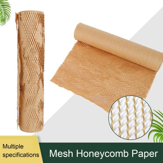 1 Roll Mesh Honeycomb Paper Biodegradable Space-saving Shock-proof Wrapping Paper Honeycomb DIY Roll Tissue Paper Office Supply