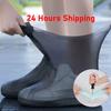 1 Pair Silicone WaterProof Shoe Covers Slip-resistant Rubber Rain Boot Rain Gear Overshoes Accessories for Outdoor Rainy Day