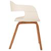 Dining Chair in White Bentwood and Faux Leather