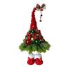 16 Inches Christmas Tree Gnome Figurine Handmade Small Dwarf Artificial Tree Table Decor with Ball Ornaments for Tabletop Indoor Home Decor