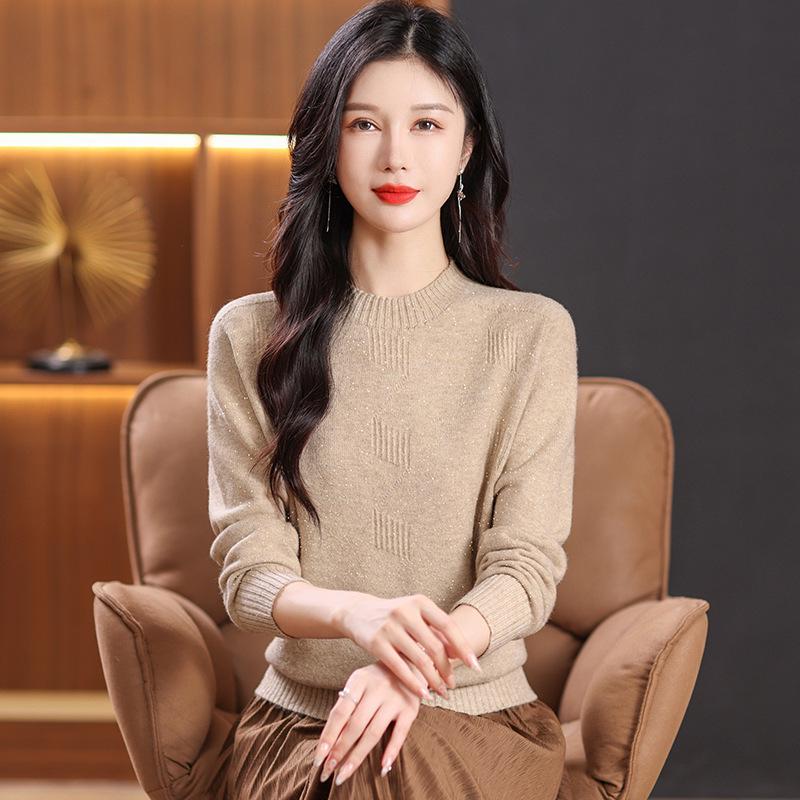 Women's High-Quality Wool Sweater - Simple Loose Knit Pullover for Autumn/Winter