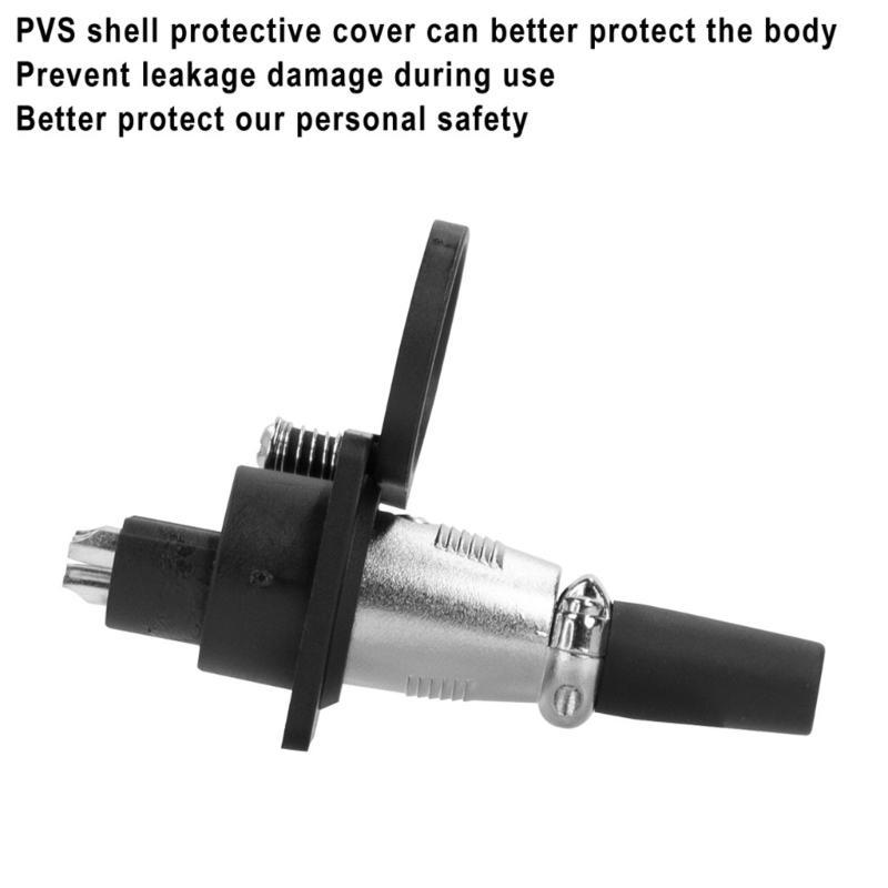 1PCS 3pin XLR Female Socket Connector Panel Mount Mixer Microphone Audio Speakers Plug Adapter with Protective Cover