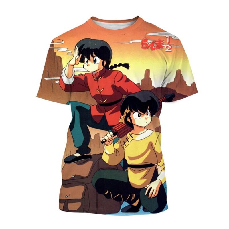 Японский аниме Ранма аниме персонаж повседневный милый унисекс 3D печатный персонаж короткий рукав футболка