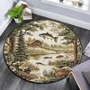 Fish Lake Round Area Rug,Carpet Rug for Living Room Bedroom Sofa Playroom Decor,Non-slip Floor Mat