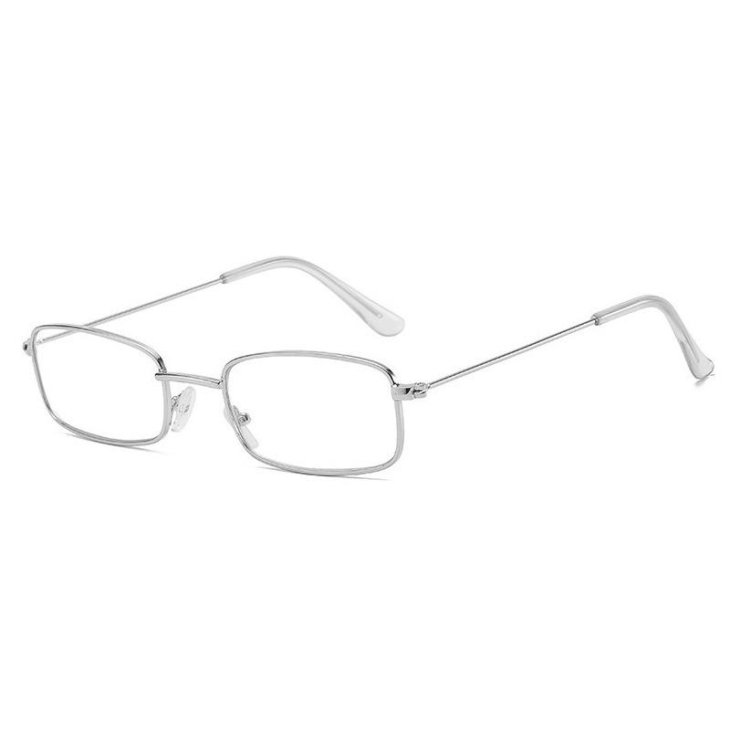 Metal Frame Square Plain Glasses Women Men Ordinary Glasses Rectangle Eyewear Blocking Optical Spectacle Eyeglasses with Lenses