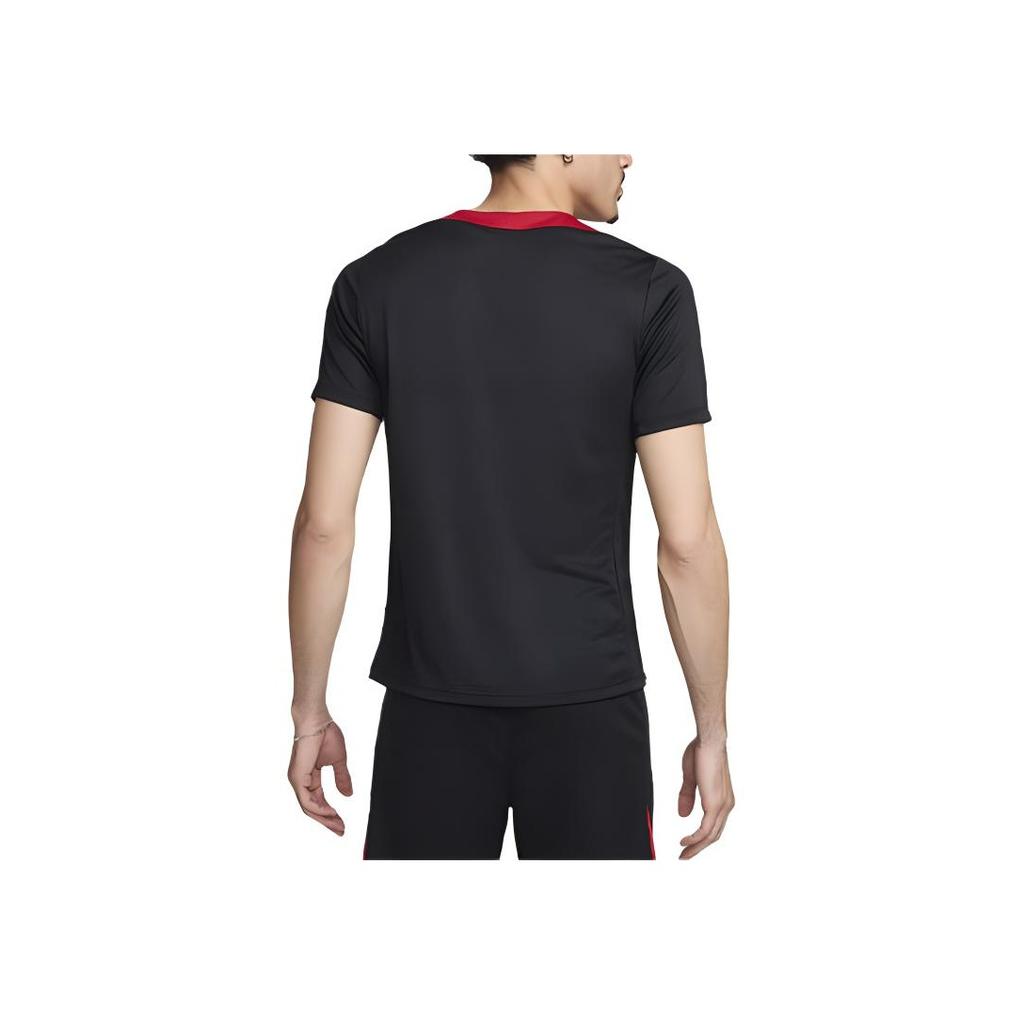 Nike SS24 Dri-FIT Liverpool Football Club Logo Вышитый цветной блок Удобная трикотажная спортивная майка с коротким рукавом Мужская майка Черный FN9838-013