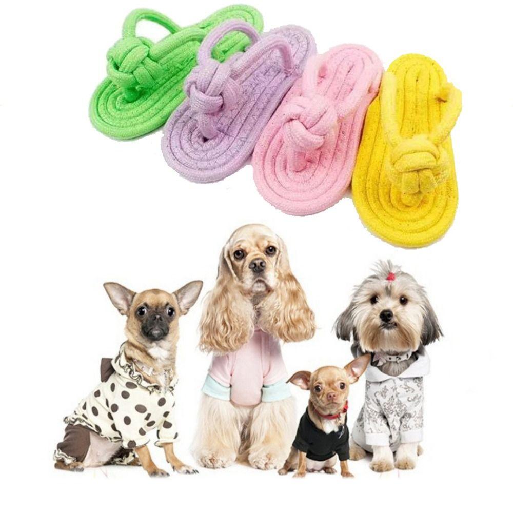 Stress Relieving Wear Resisting Dog Chew Knot Toy Cat Slipper Toy Pet Molar Rope Dogs Accessories