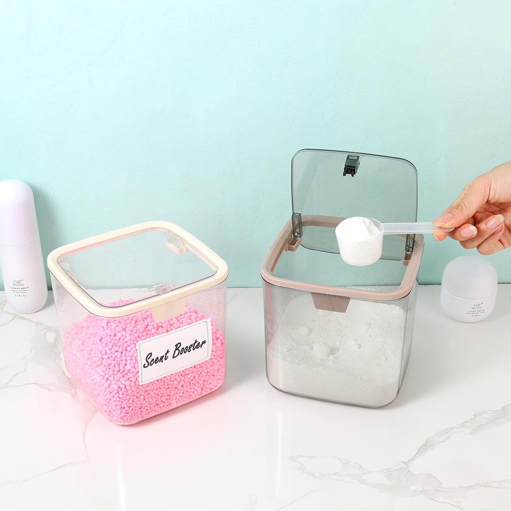 Контейнеры для капсул для стирки Ящик для хранения Контейнеры для стирального порошка Дозатор моющего средства для стирки с крышками и этикетками для прачечной