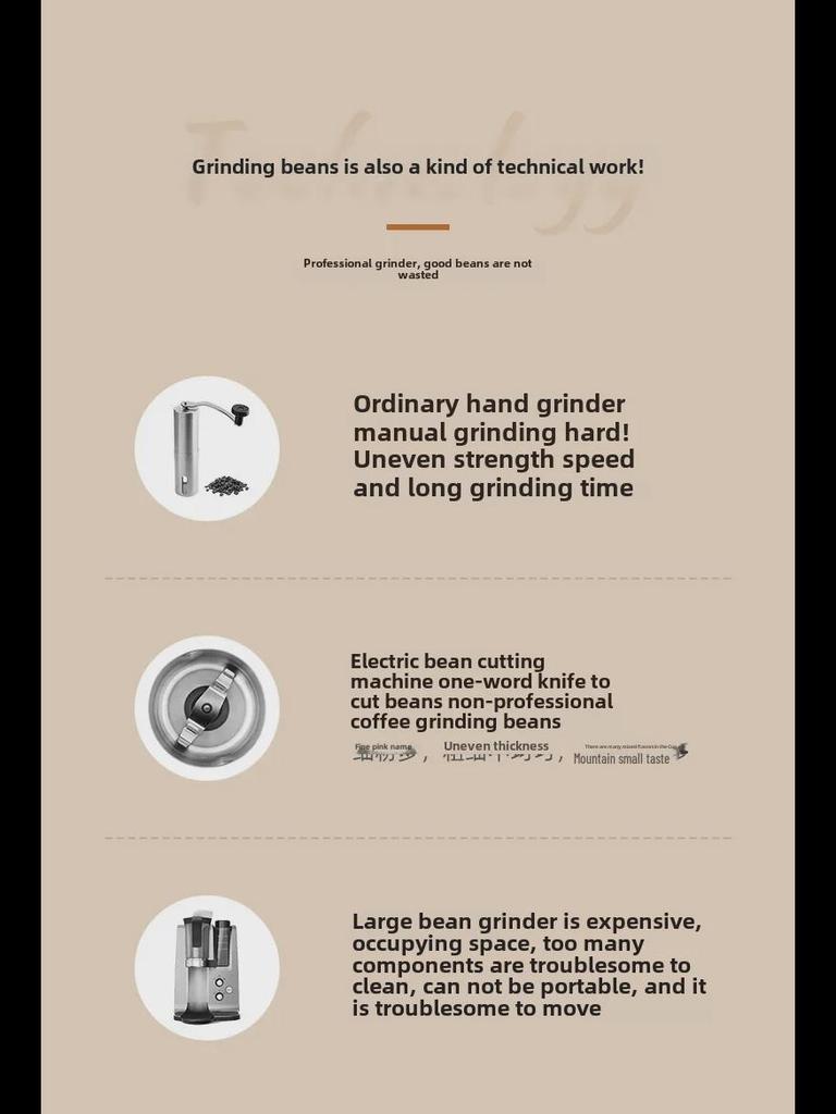 Портативная автоматическая кофемолка из нержавеющей стали