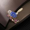 Chinese Style Brooch Pin Sparkling Rhinestones Magpies Bird Shape Lapel Pin Suit Coat Dress Jewelry Gift