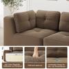 Modular and configurable corner sofa, two-seater frameless sofa, comfortable corduroy sofa, suitable for living room and bedroom, Brown