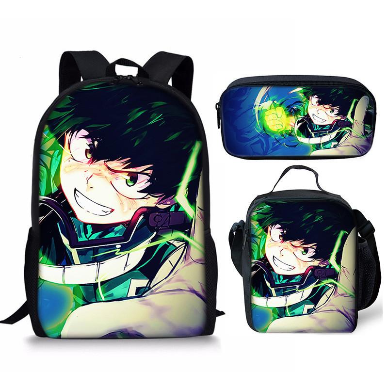 My Hero Academia Student Pack With Polyester Lining And Anime Cartoon Design For Teens