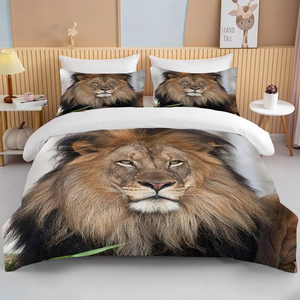 10 Sizes Cute Lion Bedding Collection Duvet Cover Collection 3D Bedding Digital Printing With Bed Linen Queen Size Boy Bedding Collection Fashion D