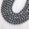 Изумительные серебряные бусины из обсидиана, круглые свободные бусины из натурального драгоценного камня класса ААА, размер 6 мм, 8 мм, 10 мм, бусины длиной 14–15 дюймов.