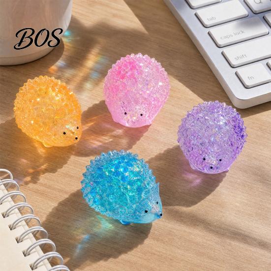 Anxiety Relief Toy Mini Hedgehog Squeeze with Glitter, Soft Stretchy Clear Rabbit Sensory Fidget Toy, Sugar Stress Ball Slow Rebound