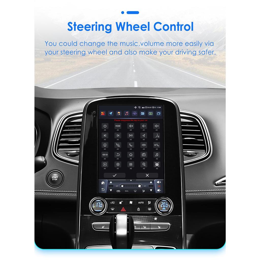 Hizpo 9.7 Tesla Style Carplay 4G 2Din Android автомобильное радио для Renault Scenic 2013 - 2024 мультимедийный видеоплеер GPS DSP Autoradio интеллектуальный экран