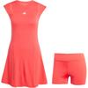 Теннисное платье Pro Climacool Performance Slim Fit с короткими рукавами, отводящее влагу, с внутренними шортами, женское, полуглянцевое, красное IN6166