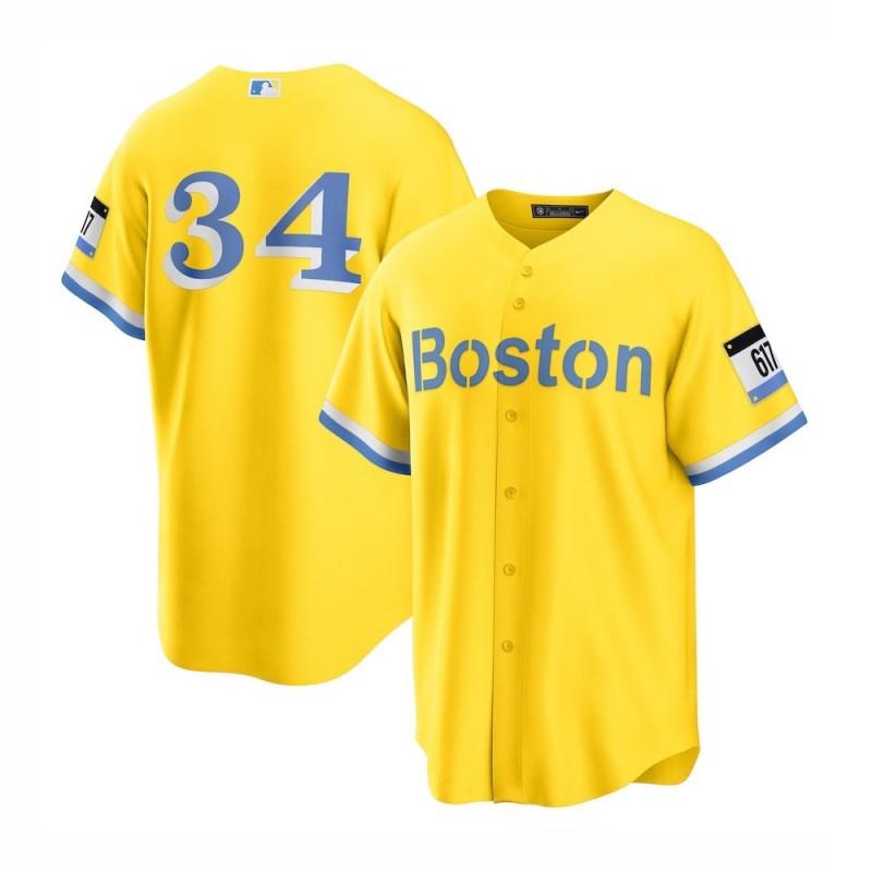 MLB Boston Red Sox 34 Baseball Jersey Embroidered Sportswear Men Women Fall Winter