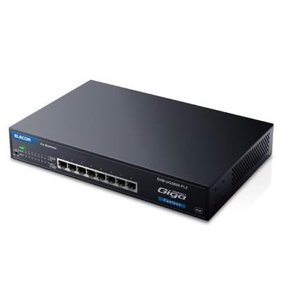 Elecom Коммутатор 8 портов Металлический корпус PoE Безвентиляторный EHB-UG2B08-PL2