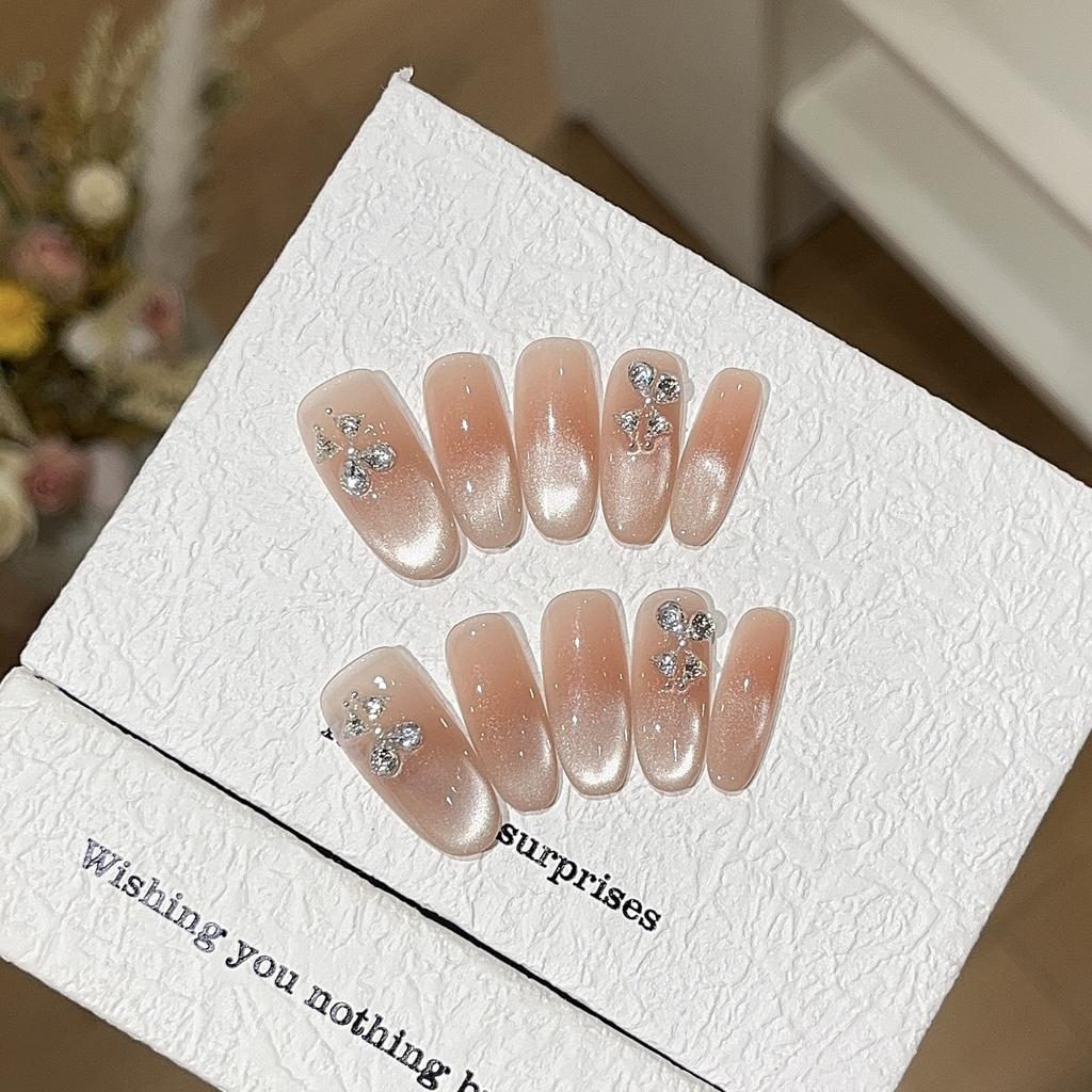 Luoxing Gentle Smudge Blush Daily White Style Glass Bead Cat Eye Butterfly Drilling Wear Armor