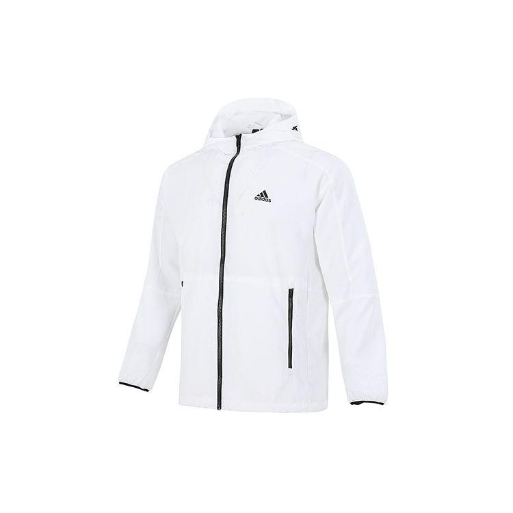 adidas Essentials Тканая повседневная дышащая куртка Newblock с капюшоном, мужская верхняя одежда, белая H40233