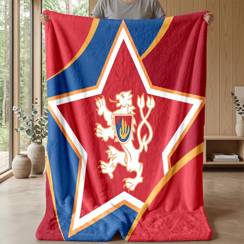 Czech Republi Football Printed Flannel Blanket Skin Friendly Warm Decorative Throw for Indoor Couch Bed Daily Use