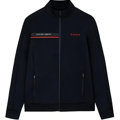 Удобная повседневная куртка с принтом букв и воротником-стойкой на молнии, женские куртки Basic-Black 162437702-4