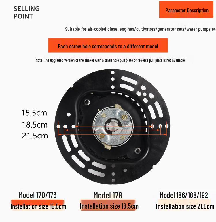 Дизельный двигатель с воздушным охлаждением, ручной стартер, тяговая пластина для генераторов 178F-186 и водяных насосов