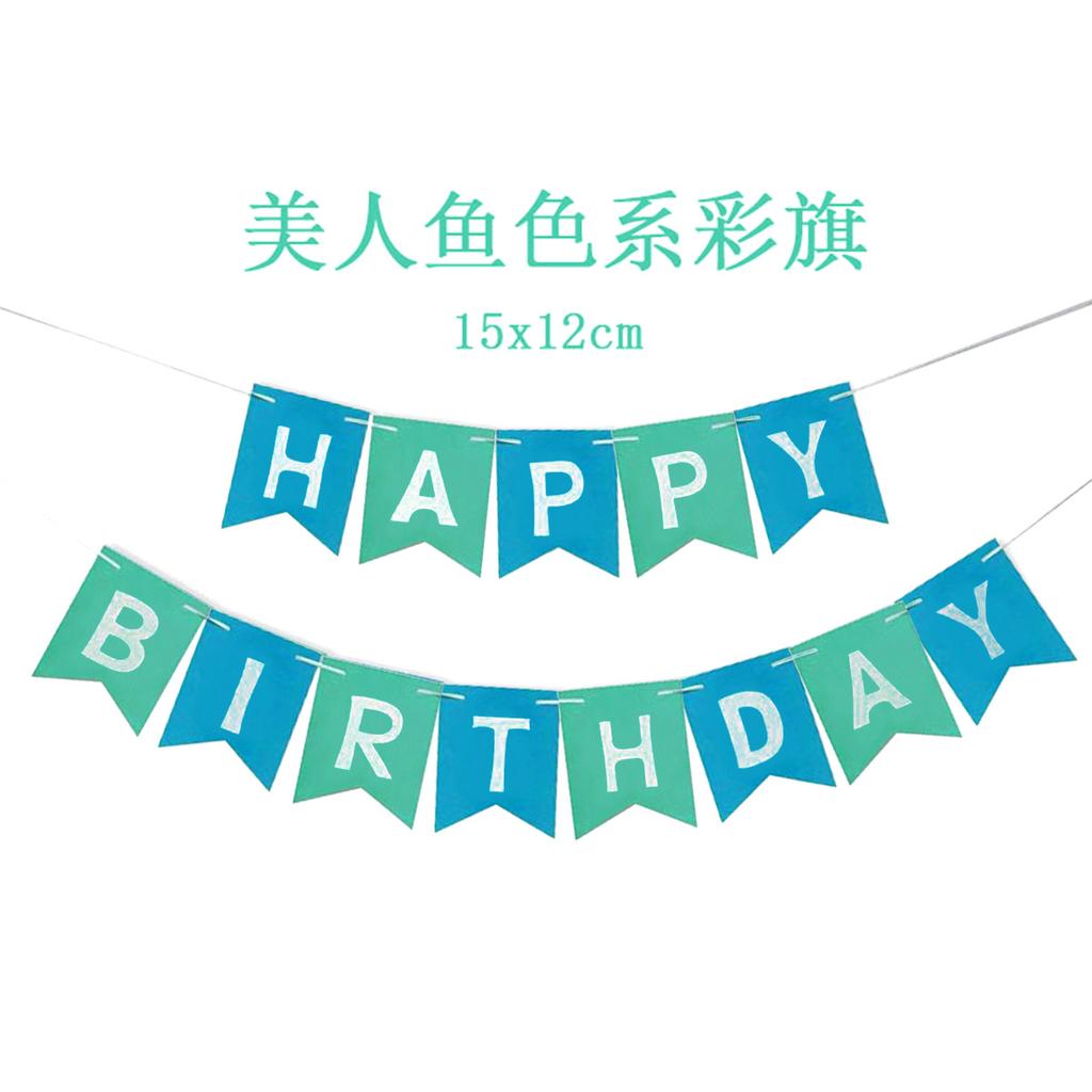 Birthday Party Decoration Bronzing Dovetail Flag Happy Birthday Birthday Flag Banner Bunting Custom