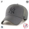 Casquette Trucker - 47 Brand - New York Yankees BRANSON - Gris Foncé - Ajustable - Style Urbain