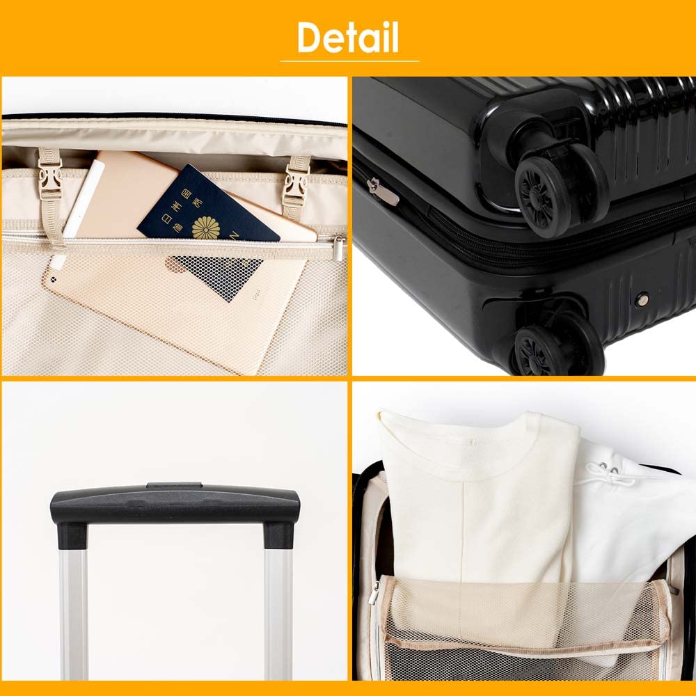 Расширяемый чемодан Черный Черный [Konan Original] KWH14-0323-BK