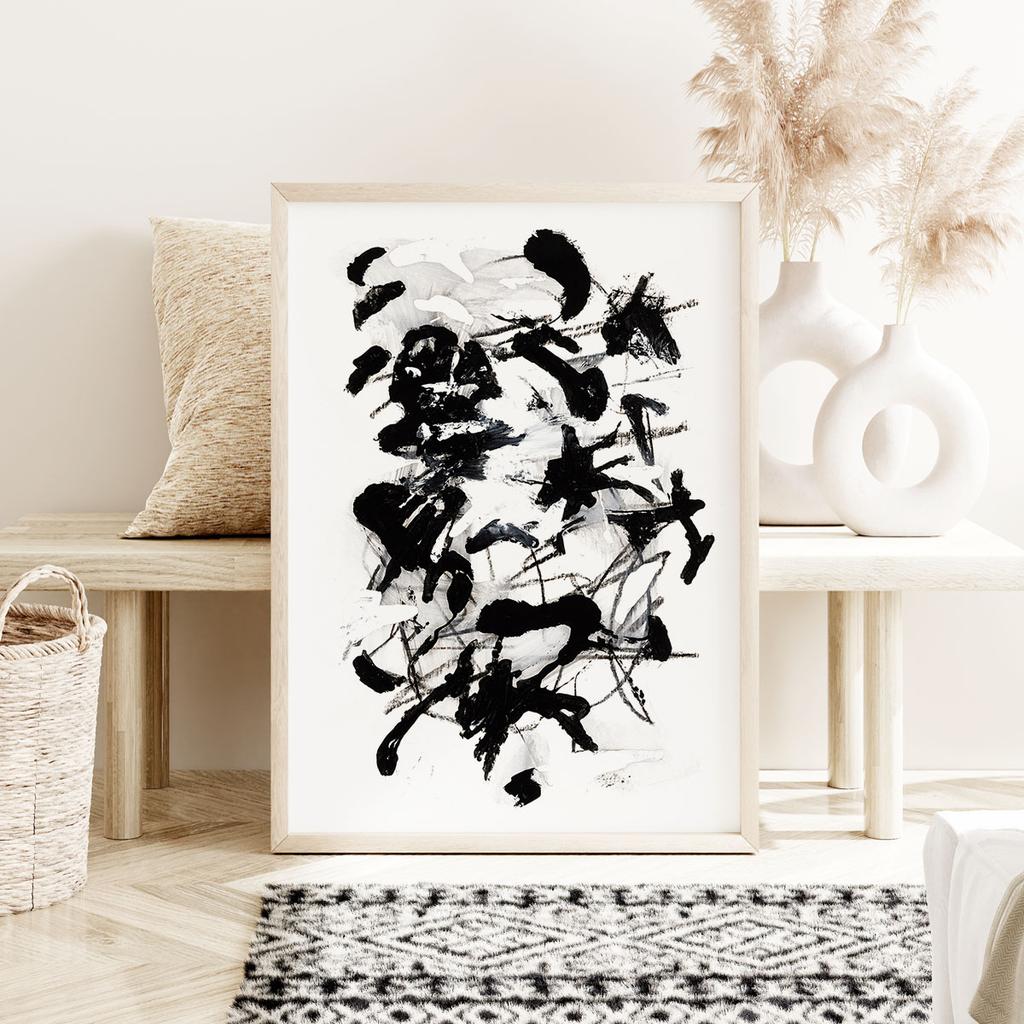 Plakat abstrakcja czarno biała