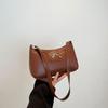 Fashion Bow 2025 Solid Color New Trendy Texture Foreign Style One Shoulder Underarm Baguette Bag Women