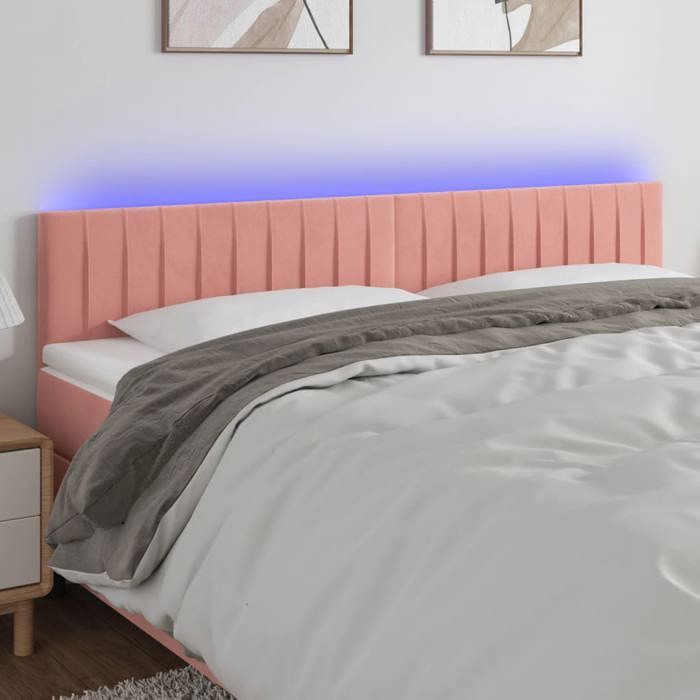 VidaXL LED Headboard Bedroom Furniture Double Bed Accessory Head of Bed Frame Interior Pink 3121915