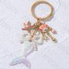 Ocean Pretty Fish Tail Starfish Shell Preal Enamel Keychain Sea Life Animal Key Ring For Women Girl Handmade Friend Gift Jewelry