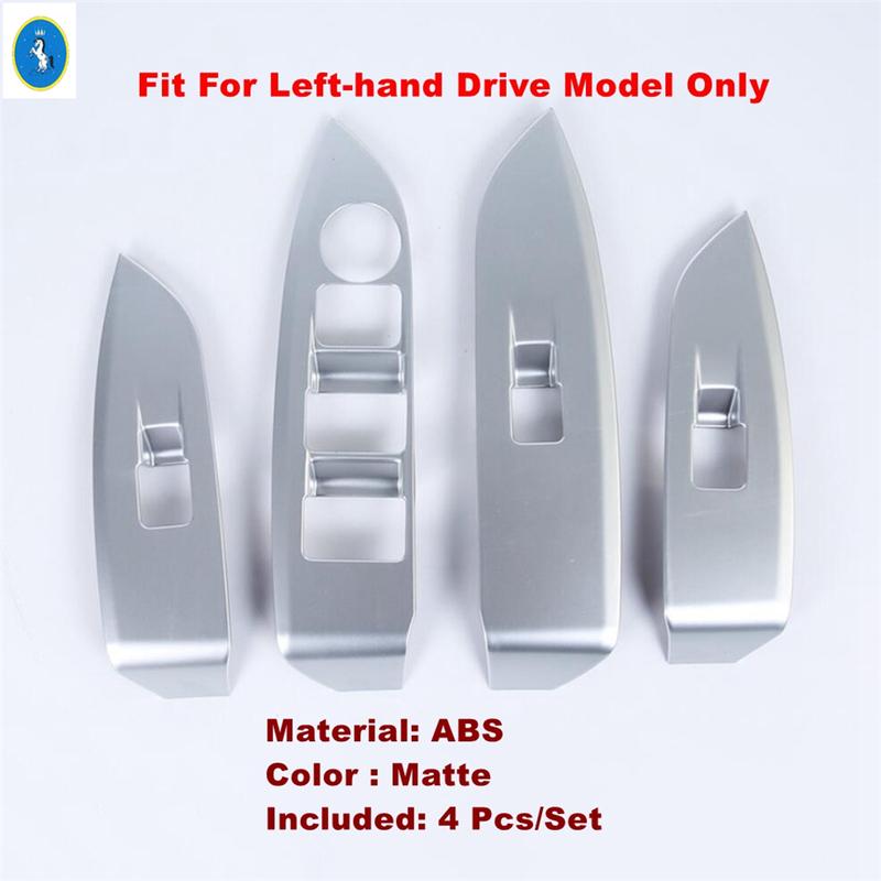 Matte / Carbon Fiber Look Car Door Handle Window Lift Switch Button Panel Cover Trim Accessories For Mazda CX-3 CX3 2015 -