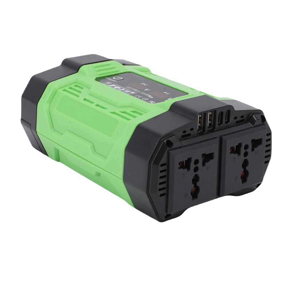 500W Car Power Inverter DC 12V To AC 220V Car Inverter with 2 USB Ports 2 Type C Ports 2 Universal AC Outlets for