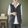 Four Seasons Women's Single Breasted Denim Vest with A Loose Fit for Spring and Summer Plus Size Vest Jacket